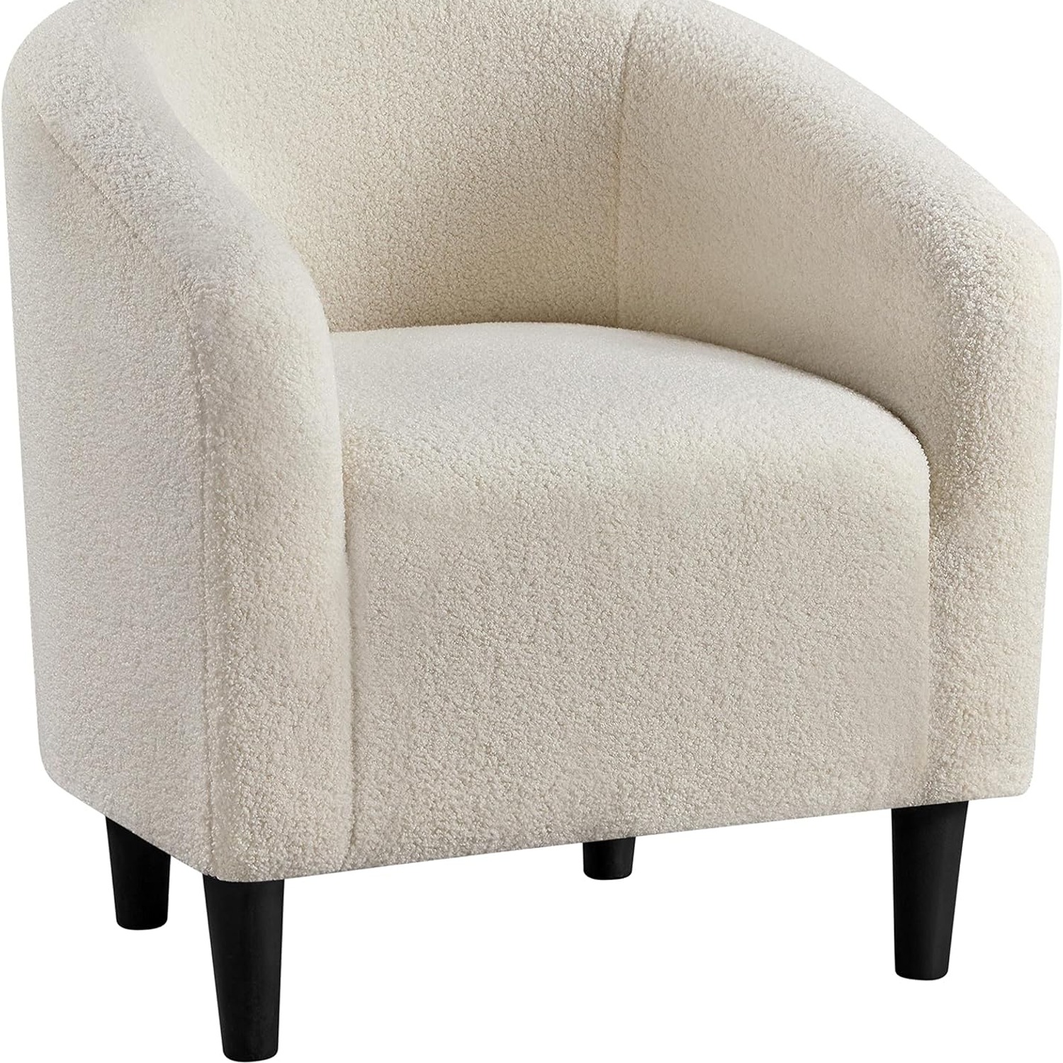 Yaheetech Ivory Boucle Barrel Accent Chair: image 1
