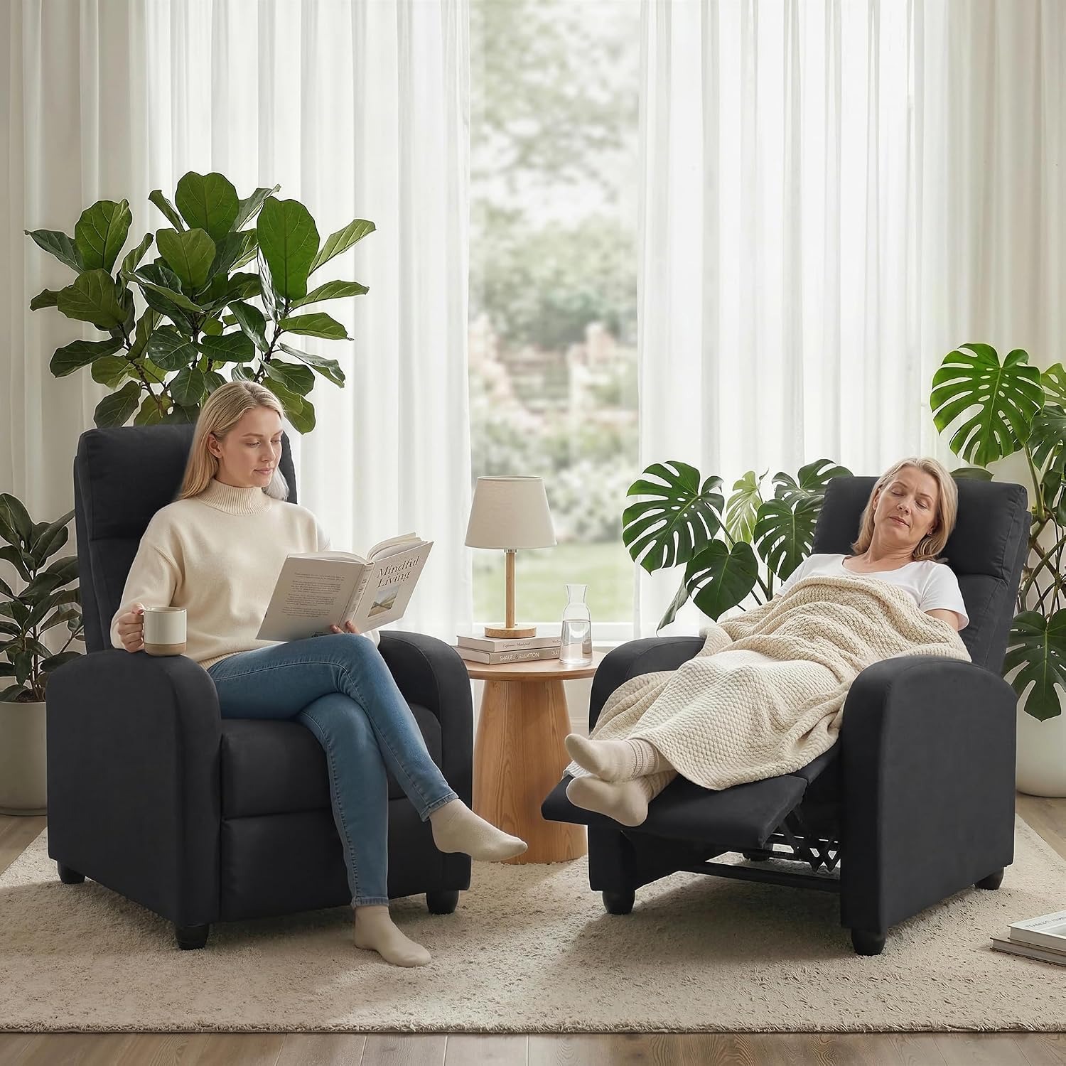 HOMCOM Black Push Back Recliner: image 7