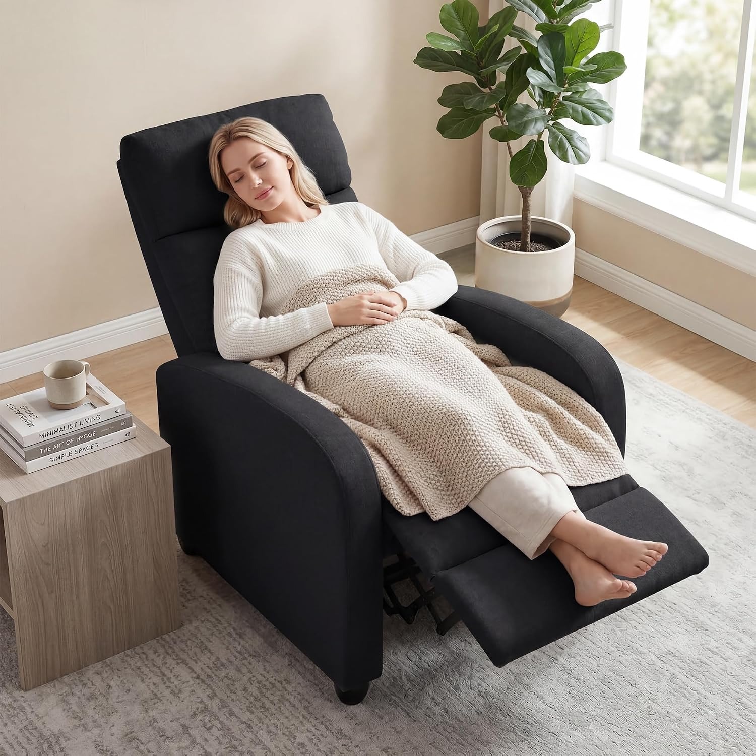 HOMCOM Black Push Back Recliner: image 8
