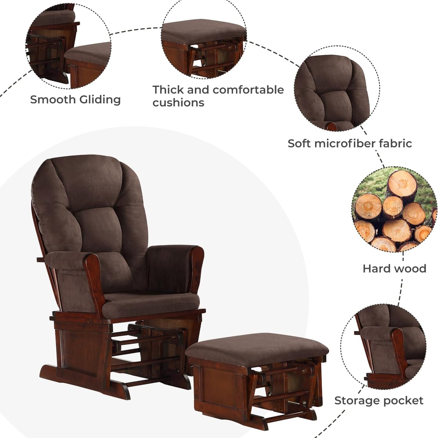 Lennox Furniture Nursery Glider with Ottoman