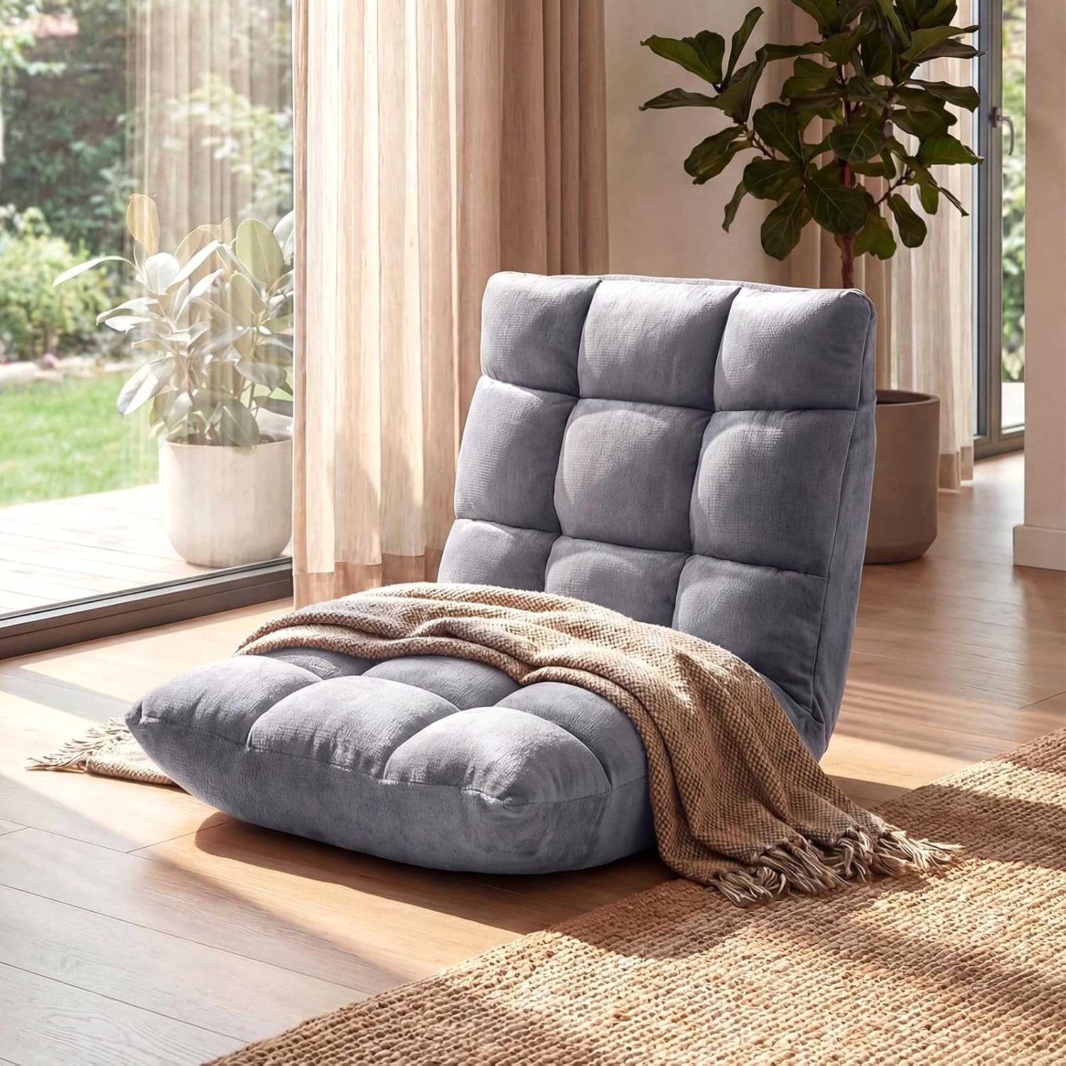 COSTWAY Folding Floor Gaming Chair