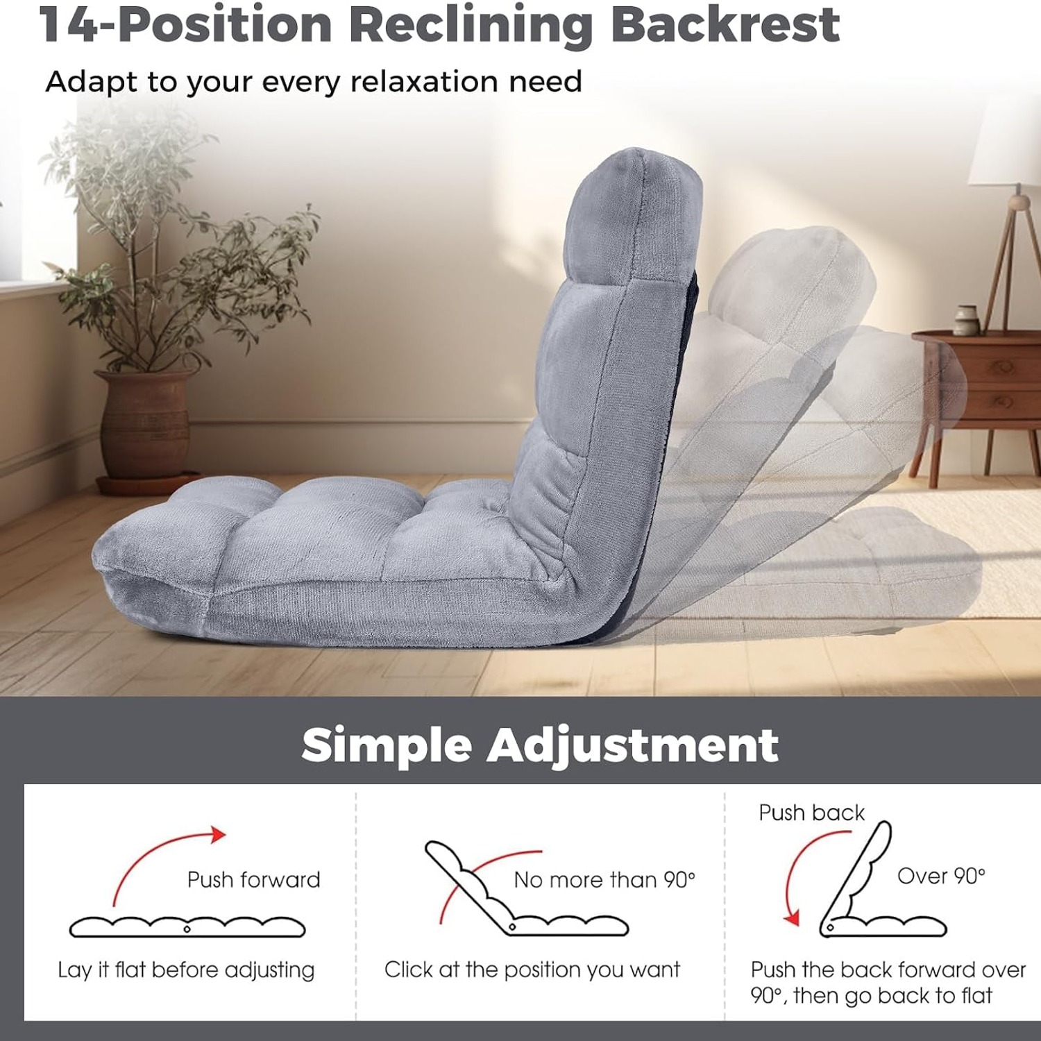 COSTWAY Folding Floor Gaming Chair