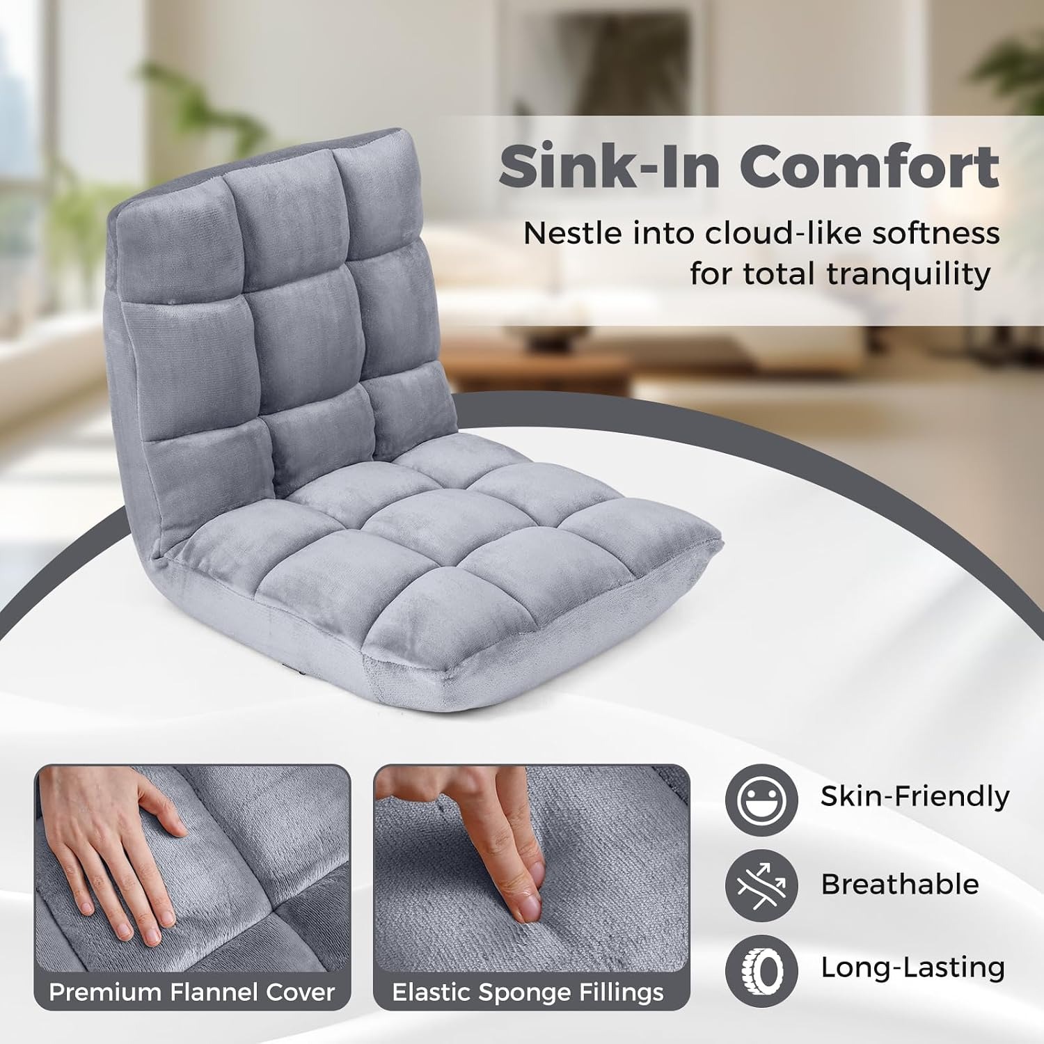 COSTWAY Folding Floor Gaming Chair