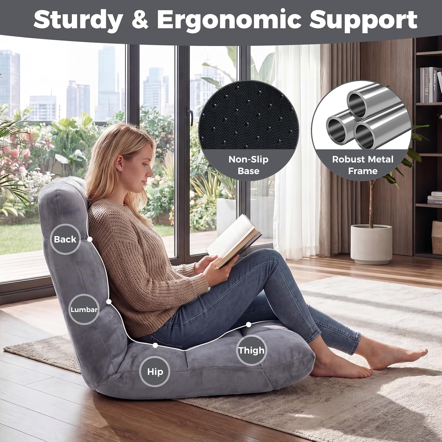 COSTWAY Folding Floor Gaming Chair: image 7