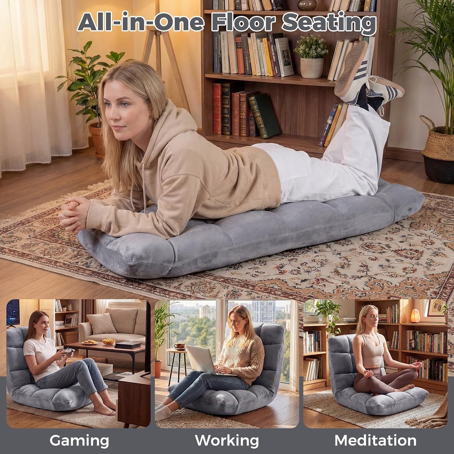 COSTWAY Folding Floor Gaming Chair: image 8