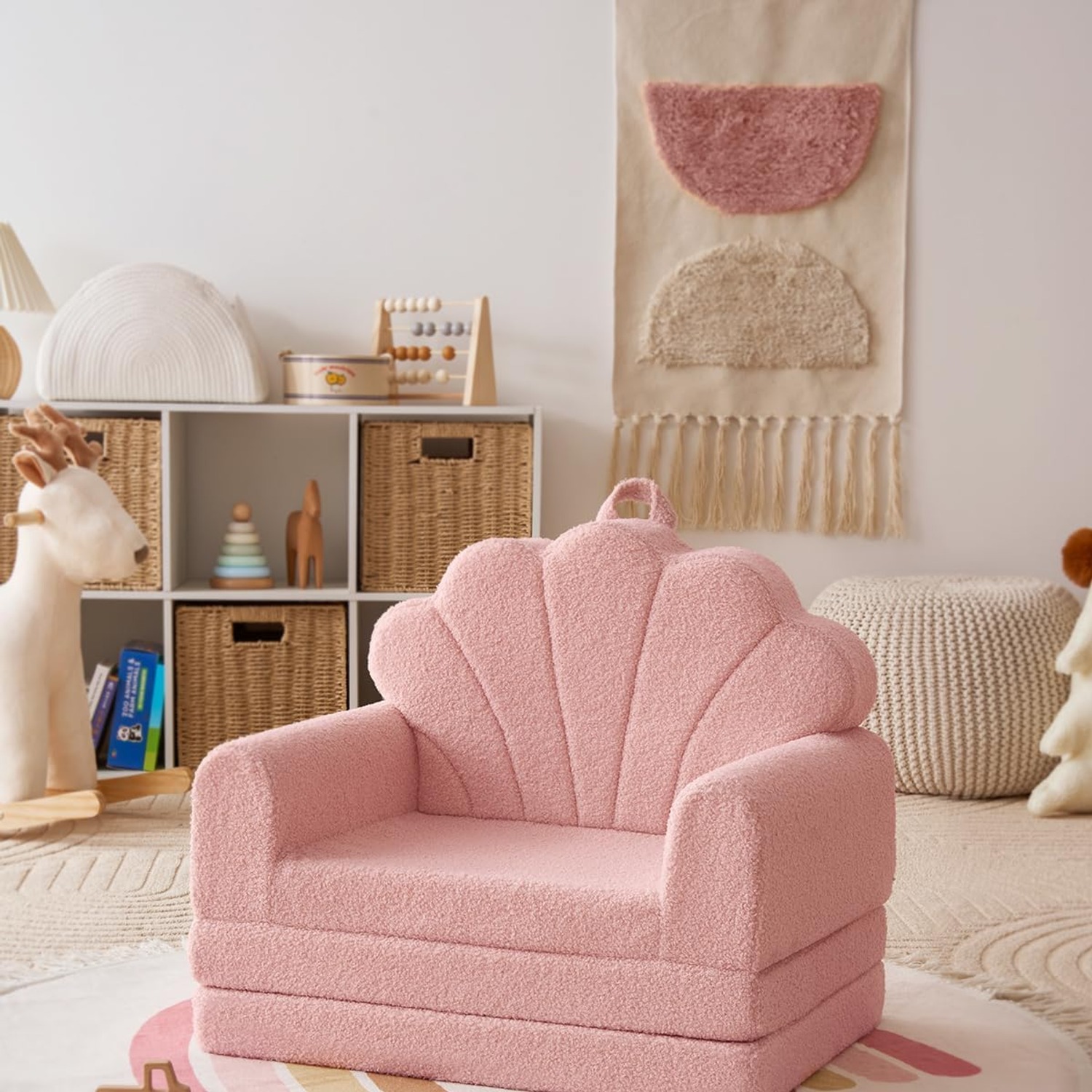 Blissful Diary Pink Seashell Fold Out Kids Couch: image 6