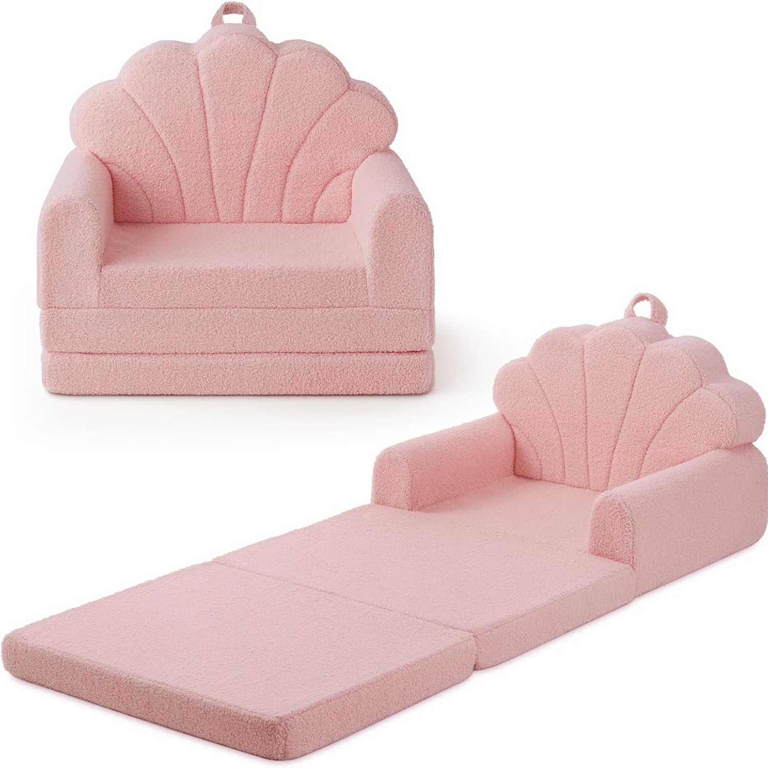 Blissful Diary Pink Seashell Fold Out Kids Couch: image 1