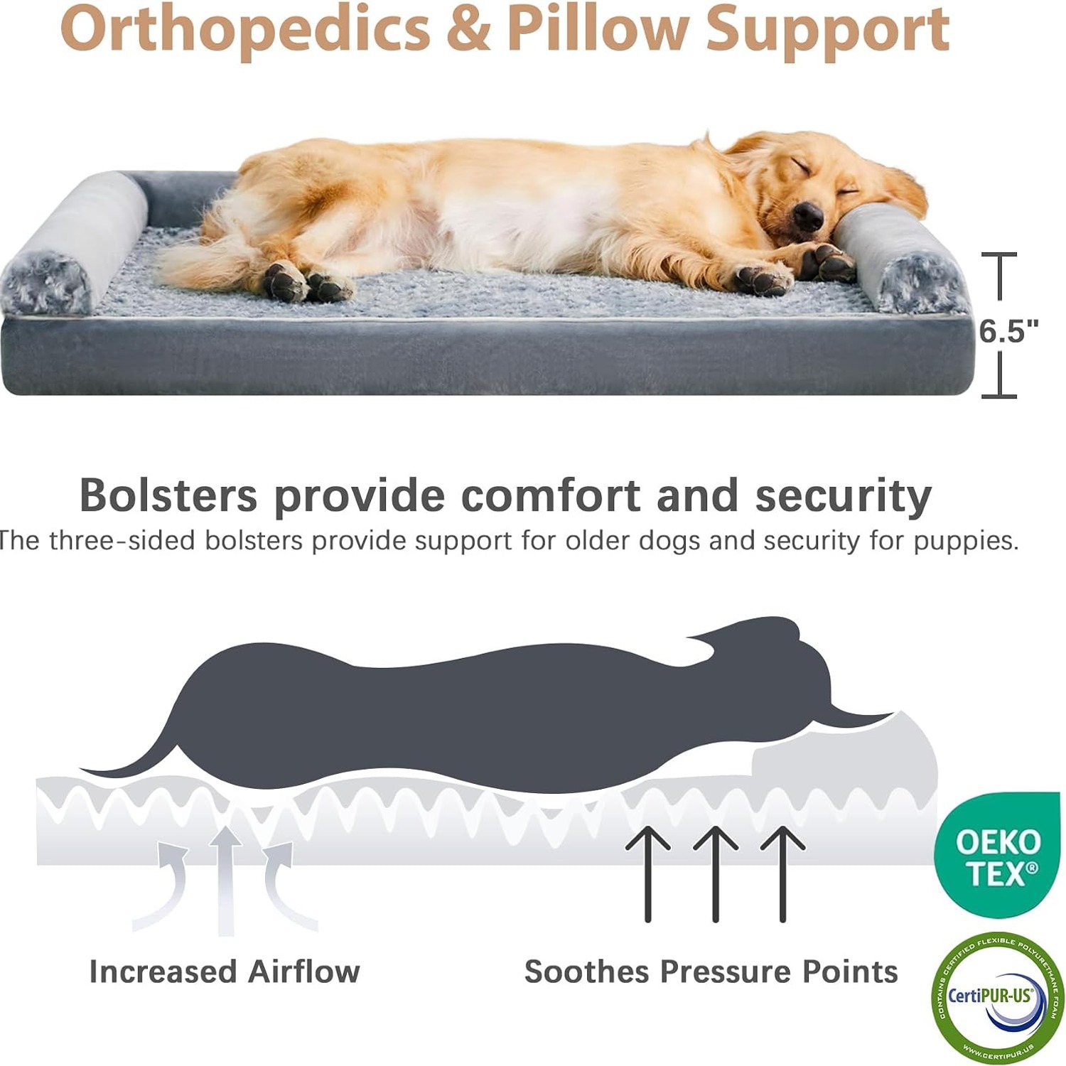 BFPETHOME Orthopedic Dog Couch Bed: image 3