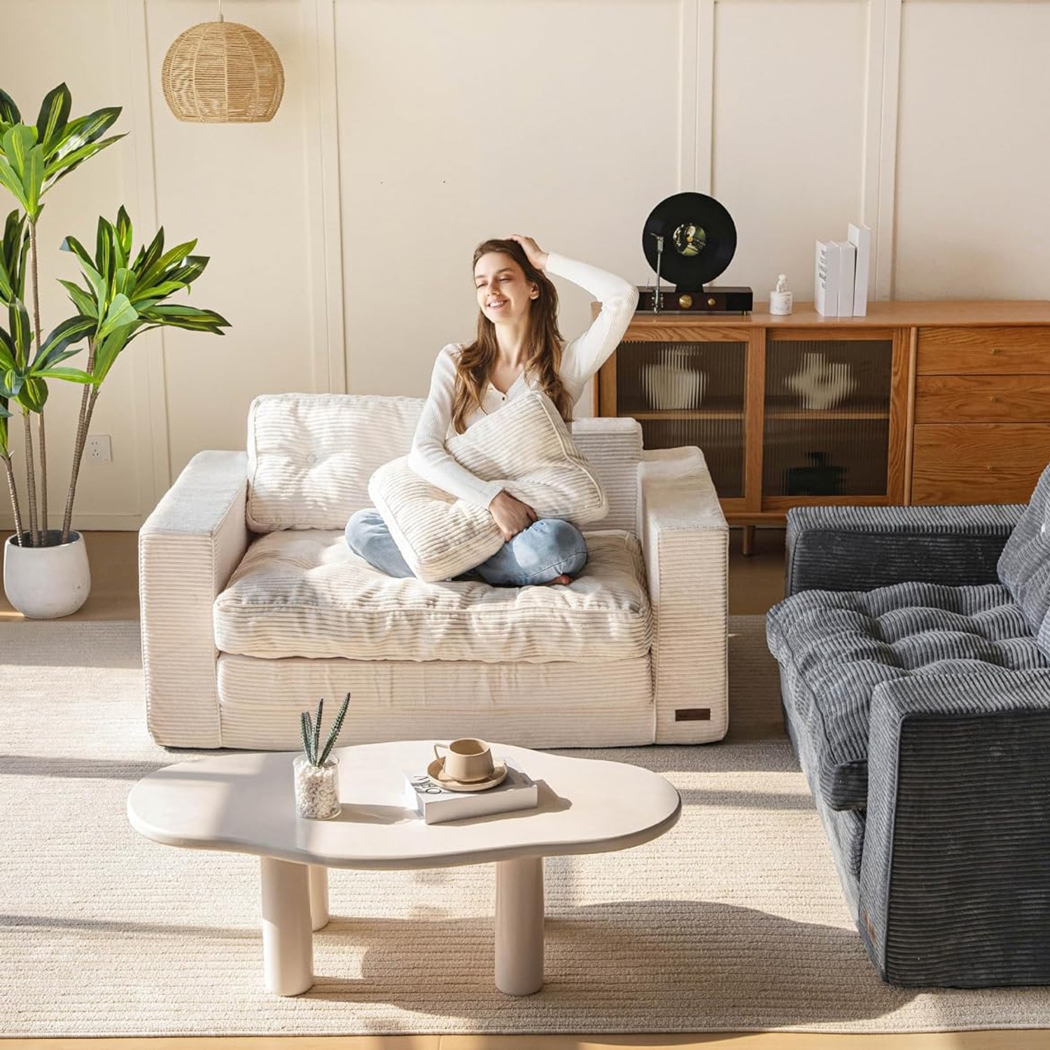 MAXYOYO Tri-Fold Loveseat Sofa Bed