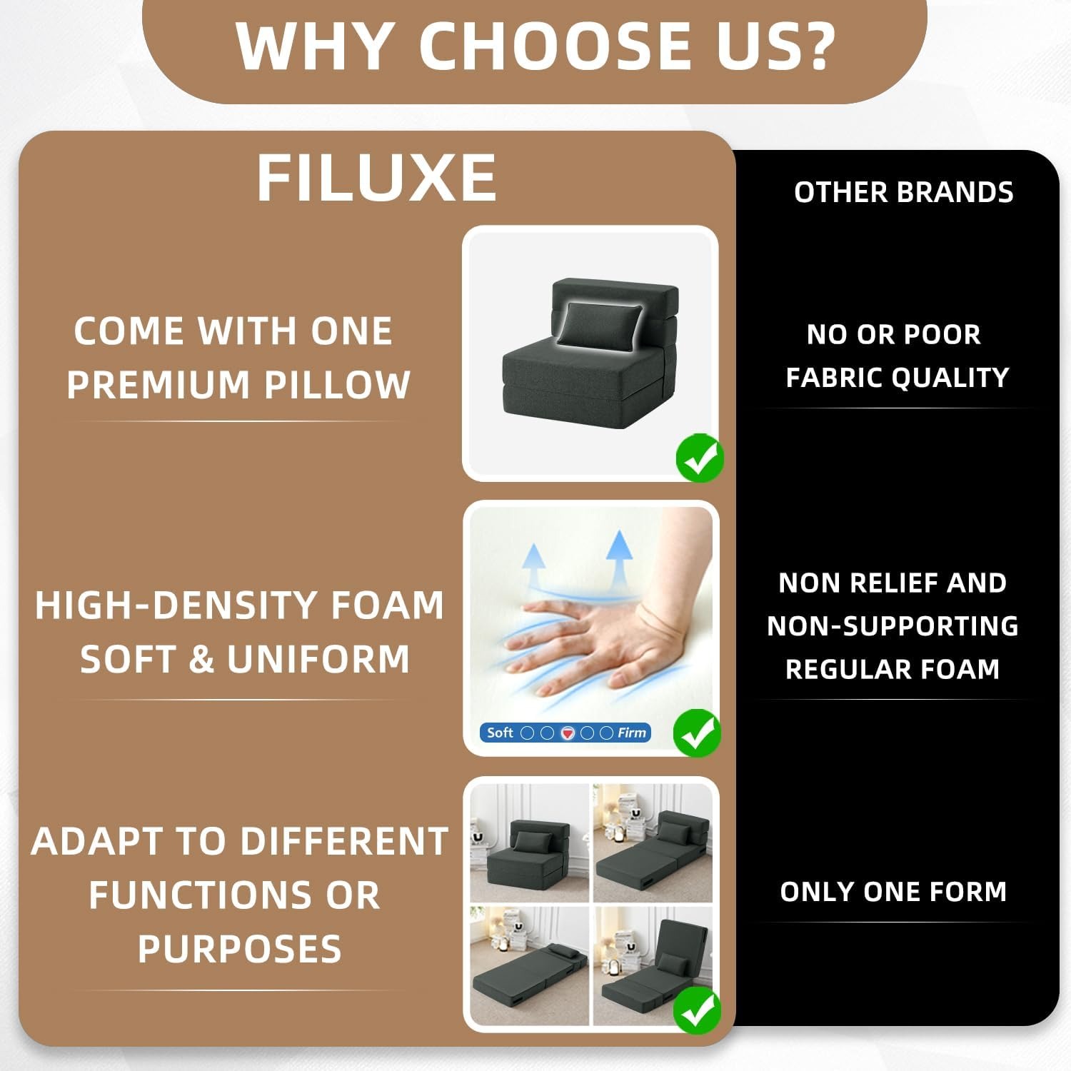 FILUXE Folding Floor Sofa Bed