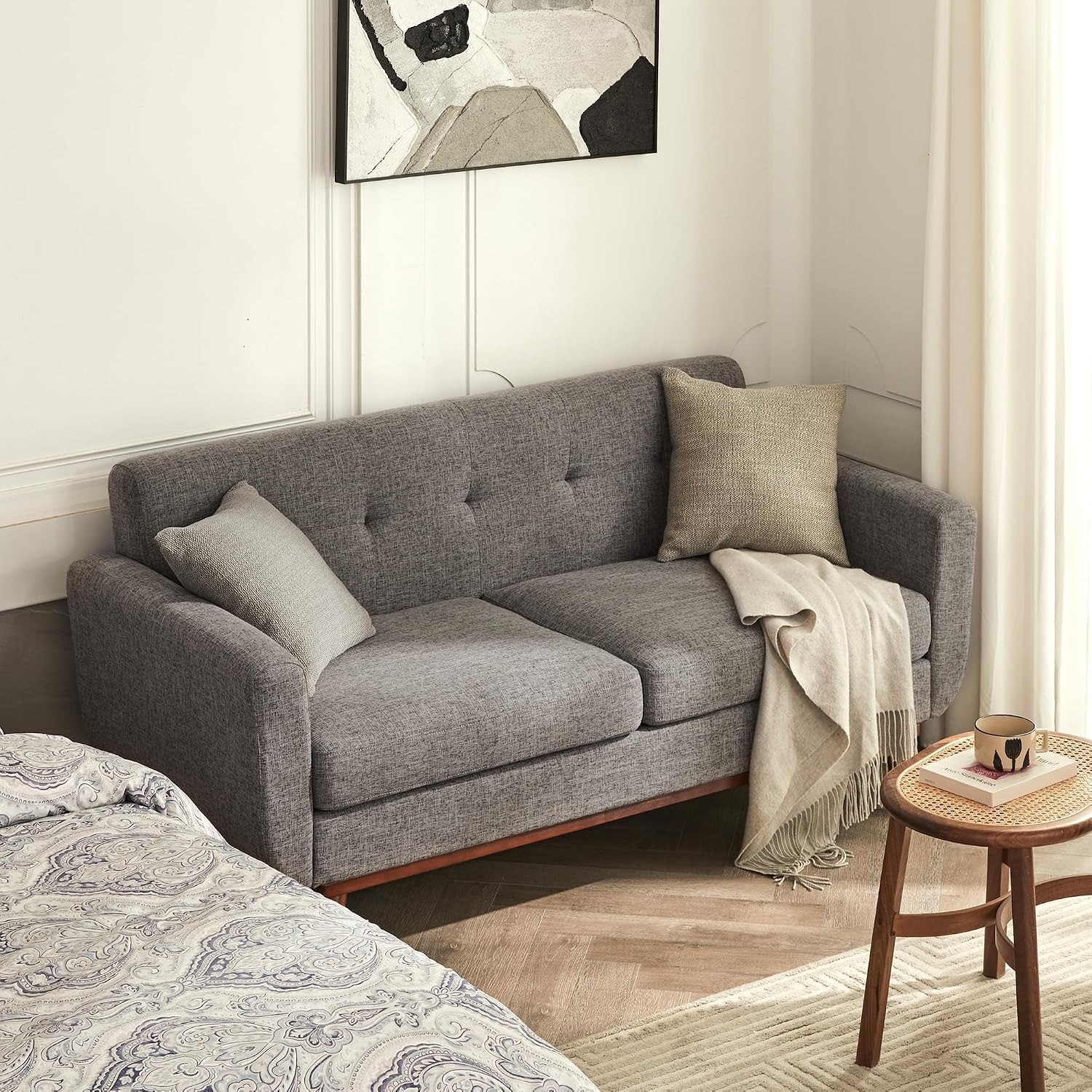 Kingfun Tufted Loveseat Sofa
