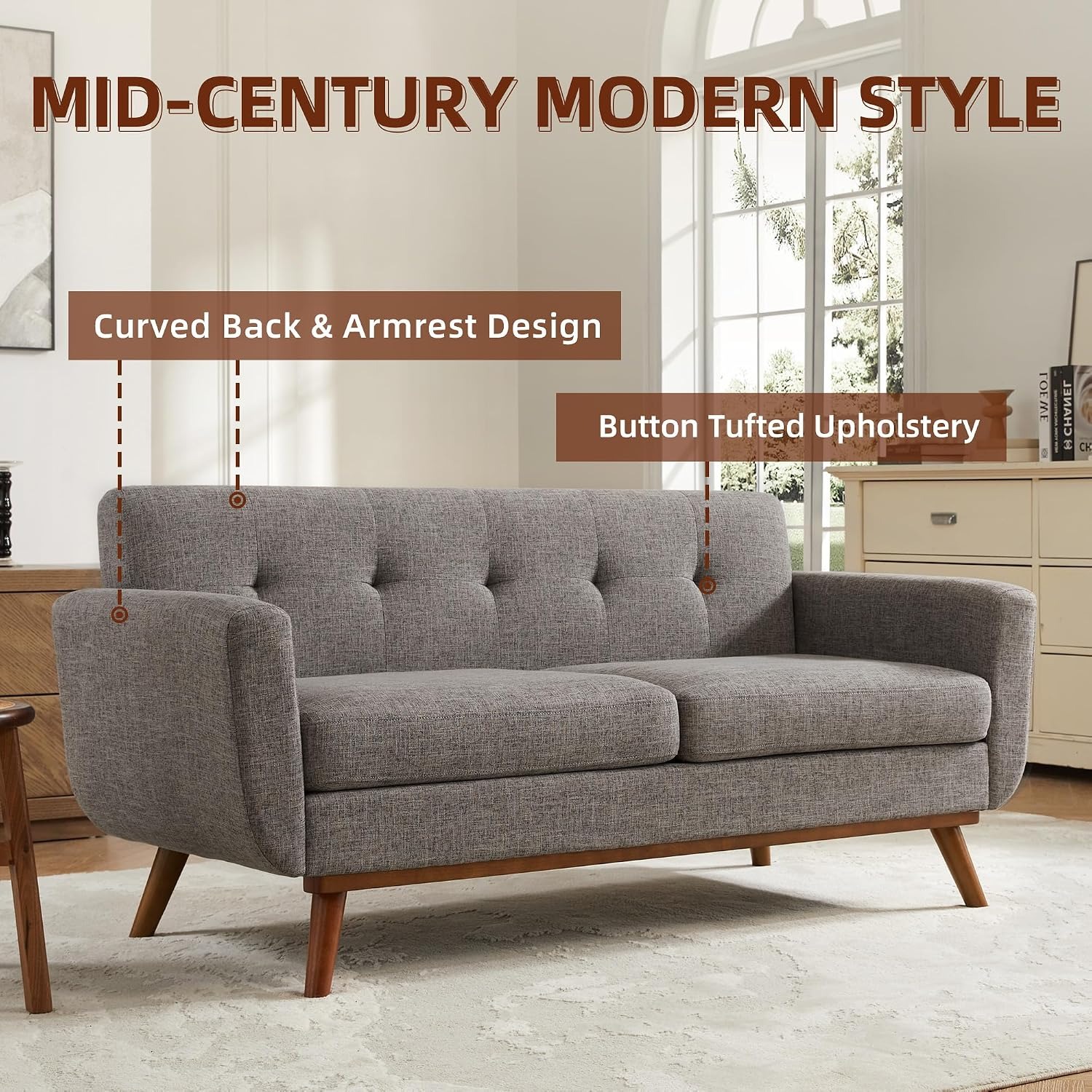 Kingfun Tufted Loveseat Sofa