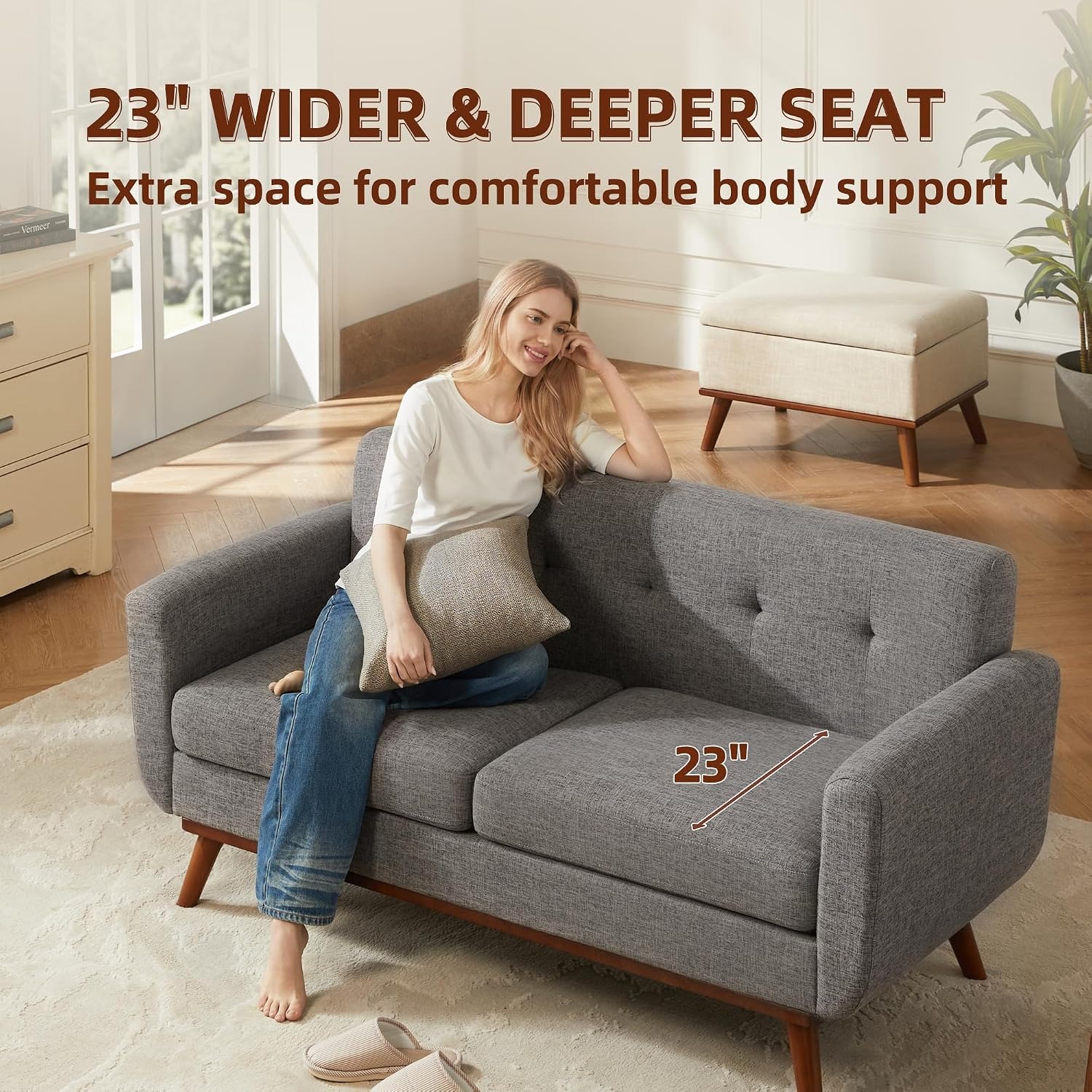 Kingfun Tufted Loveseat Sofa