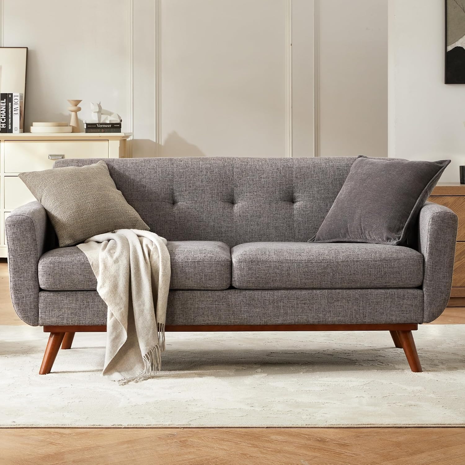 Kingfun Tufted Loveseat Sofa: image 1
