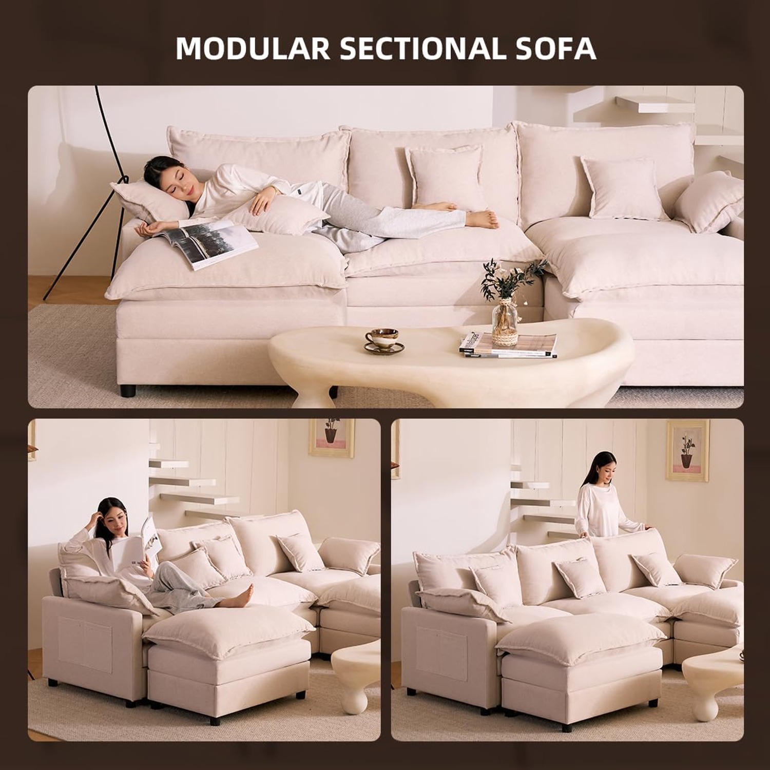 BIGSYY U Shaped Sectional Sofa: image 8