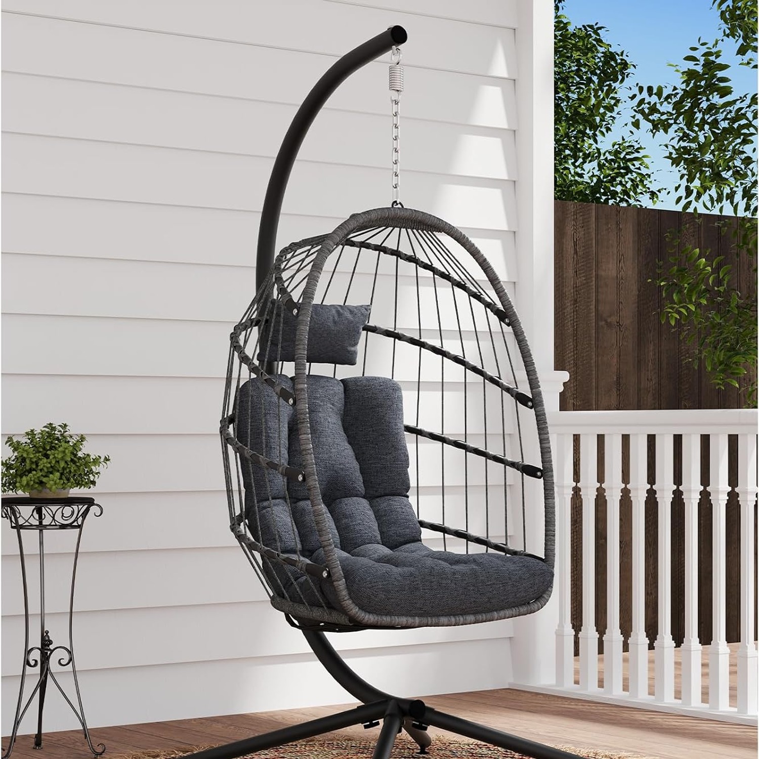 SWITTE Hanging Egg Chair with Stand