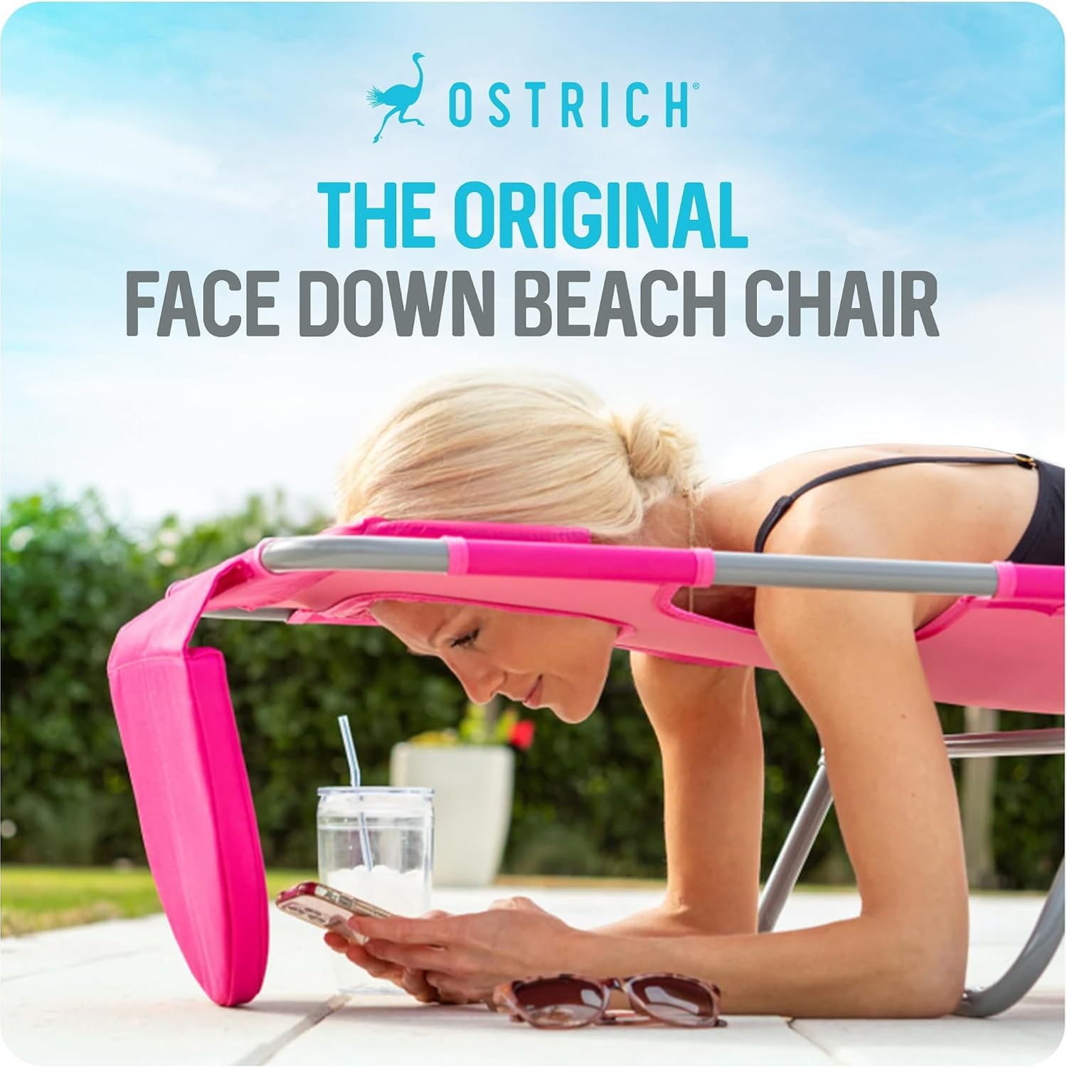 Ostrich Folding Face-Down Chaise Lounge