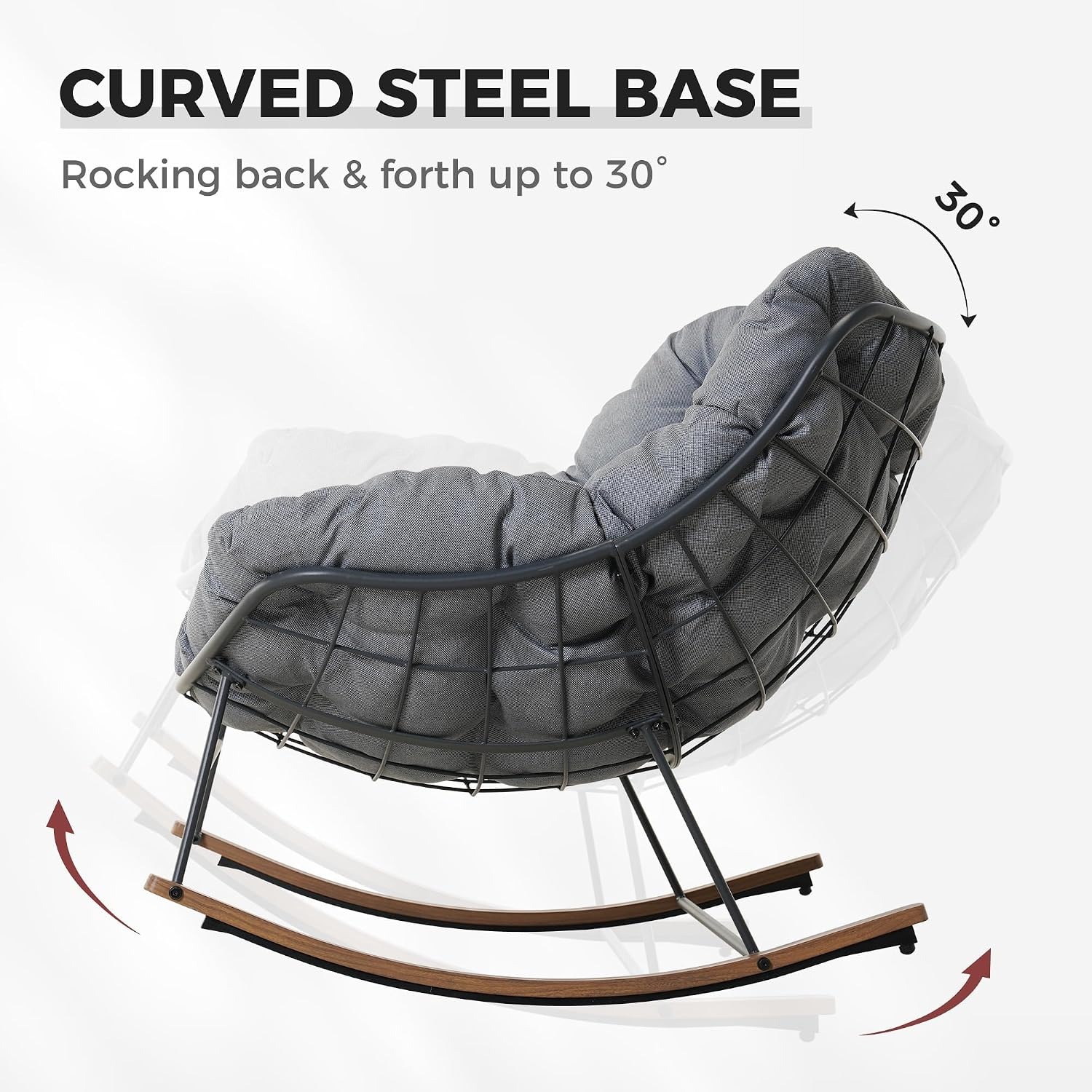Grand patio Papasan Egg Rocking Chair