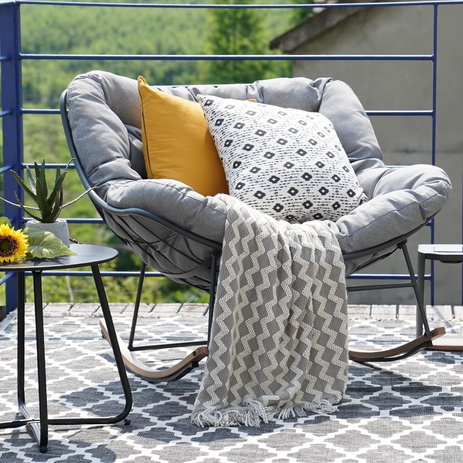 Grand patio Papasan Egg Rocking Chair: image 8